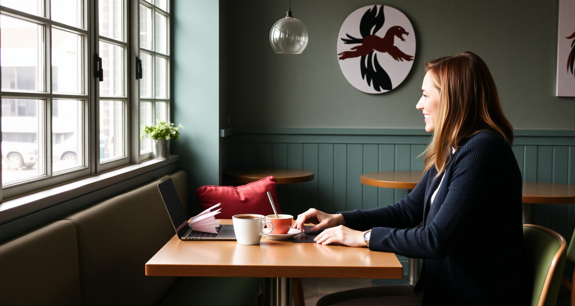 Rådgiver i en uforpliktende samtale på en kafé