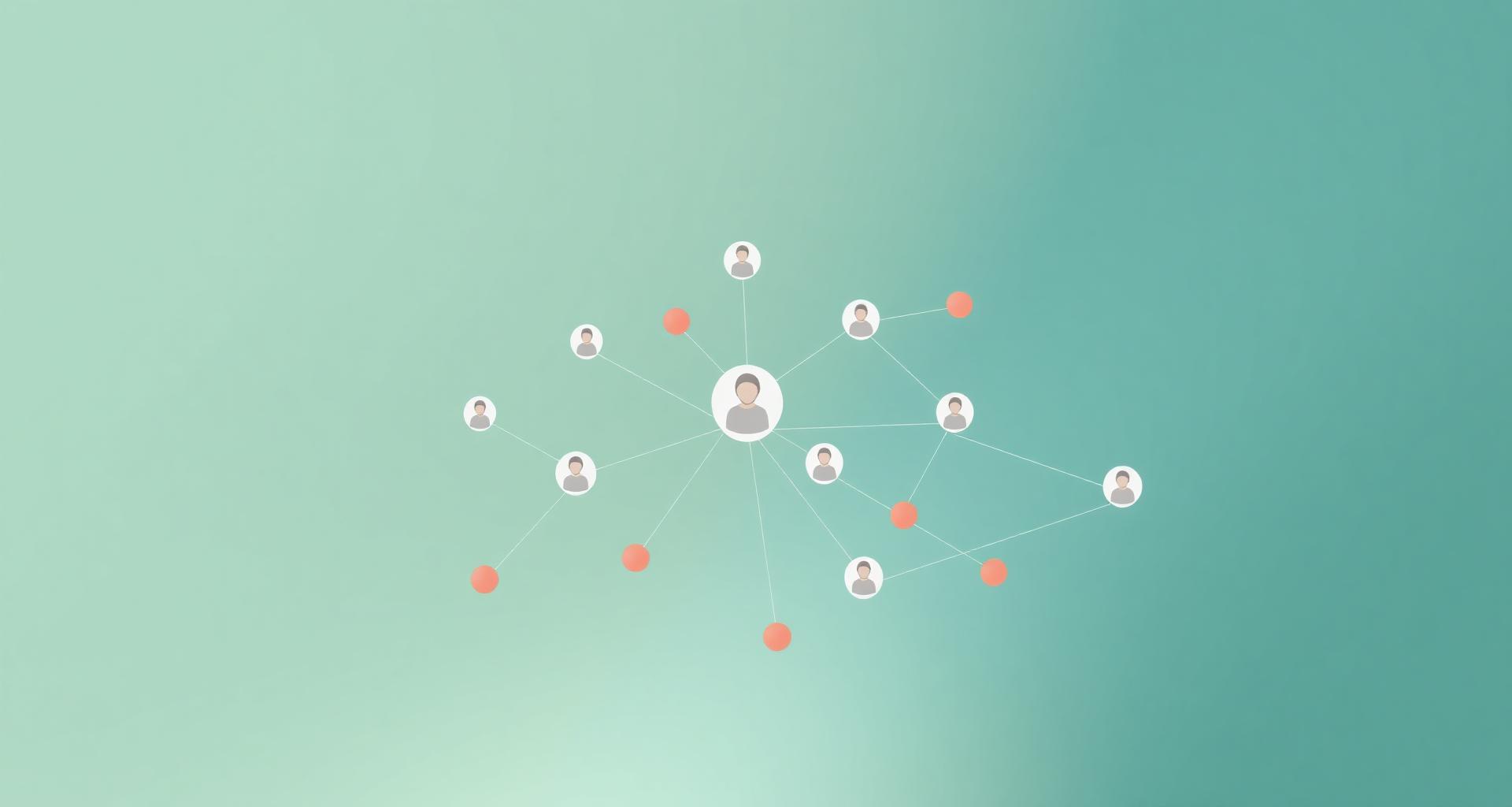 Visualisering av et nettverk av personer koblet sammen i en plattform